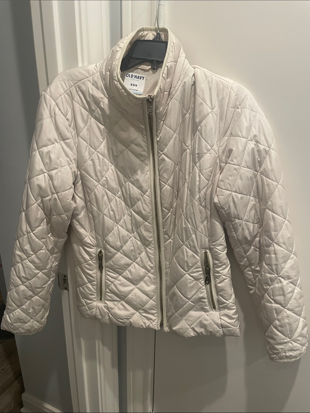 Old Navy Cream Quilted Puffer Jacket